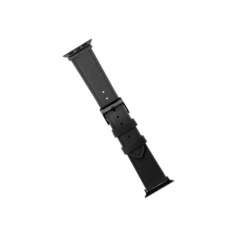 Fixed Leather Strap For Apple Watch 42 44 45 Mm, Black