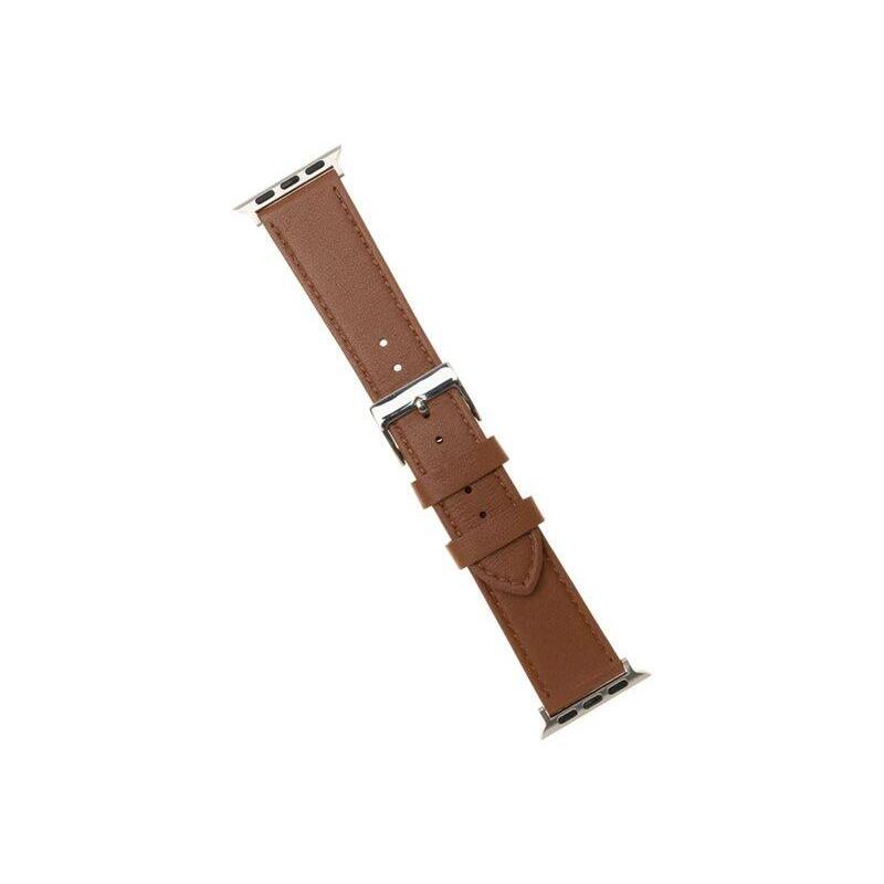 Fixed Leather Strap For Apple Watch 42 44 45 Mm, Brown