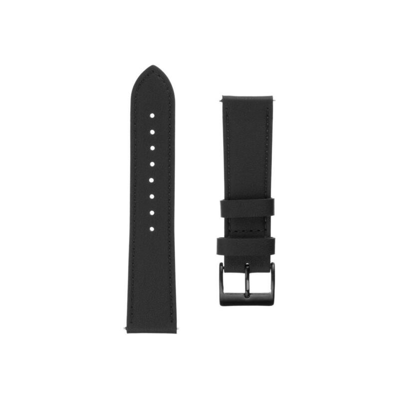 Fixed Leather Strap For Smartwatch 22mm Wide, Black
