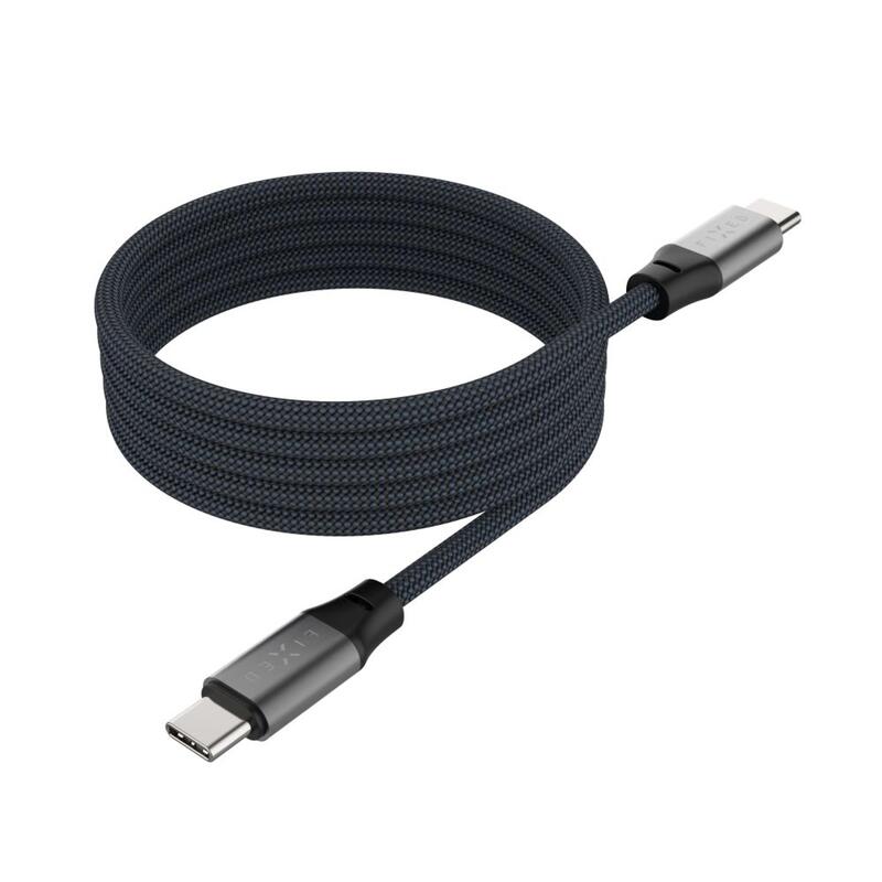 Fixed Magnetic Braided Cable Usb-C Usb-C, 1,2m, Usb 2.0, 240w, Gray