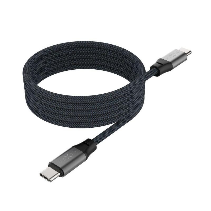 Fixed Magnetic Braided Cable Usb-C Usb-C, 2m, Usb 2.0, 240w, Gray