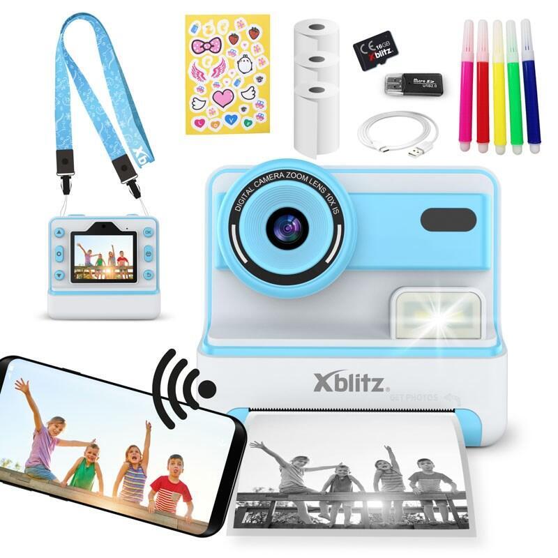 Cámara Instantánea Flash Blue  Con Impresora Térmica Para Niños