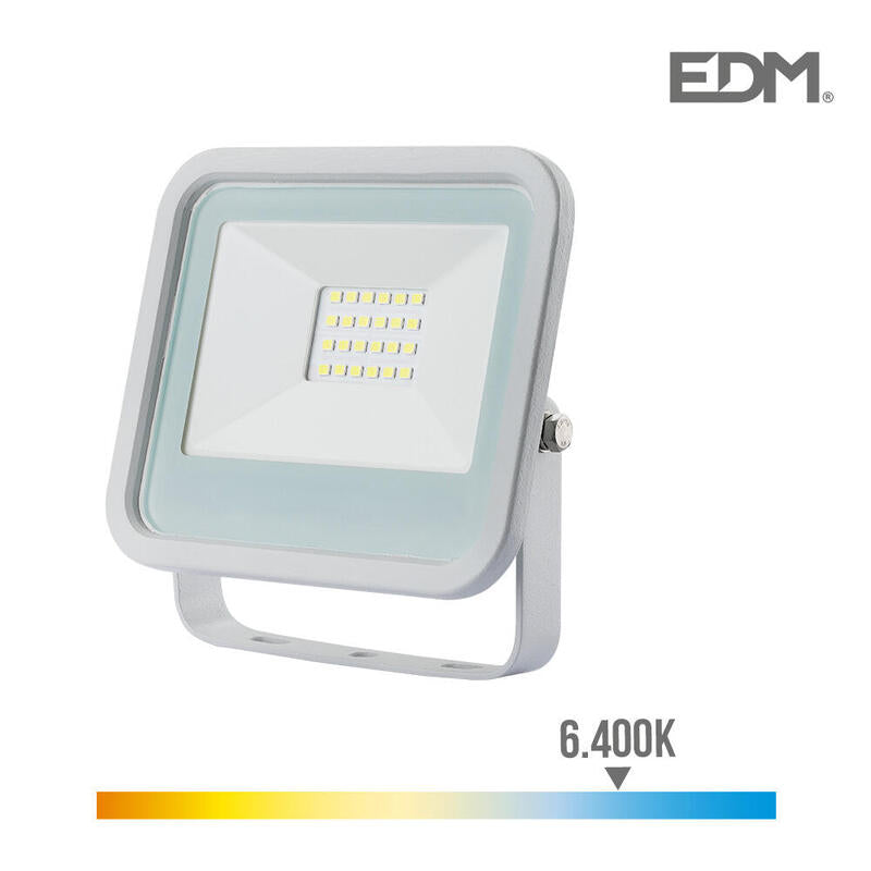 Foco Proyector Led 20w 1400lm 6400k Luz Fria 12,4x10,6x2,8cm Blanco Edm