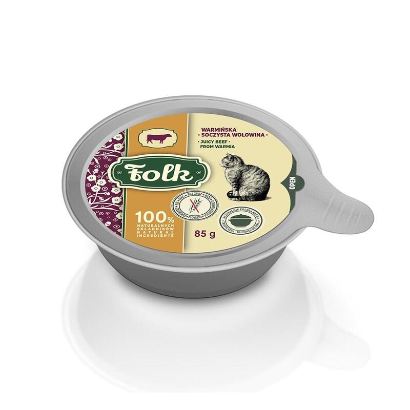 Folk Carne De Res Jugosa De Warmia  Comida Húmeda Para Gatos - 85 G
