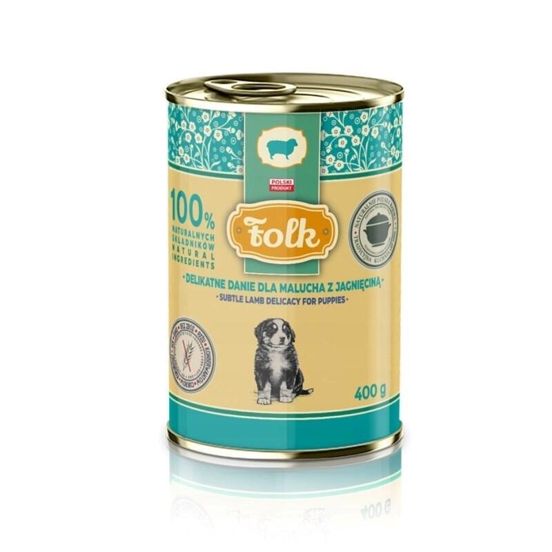 Folk Delicado Plato Para Cachorros Con Cordero Mono - Alimento Húmedo Para Perros - 400g