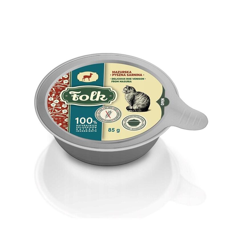 Folk Deliciosa Carne De Corzo De Masuria Mono - Alimento Húmedo Para Gatos - 85g