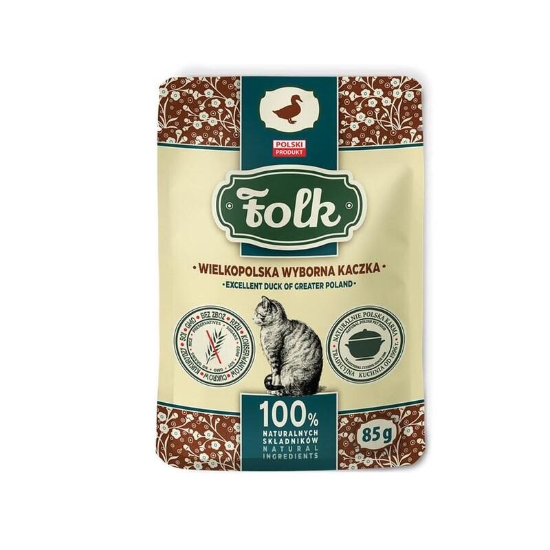 Folk Excelente Pato De La Gran Polonia - Comida Húmeda Para Gatos - 85 G