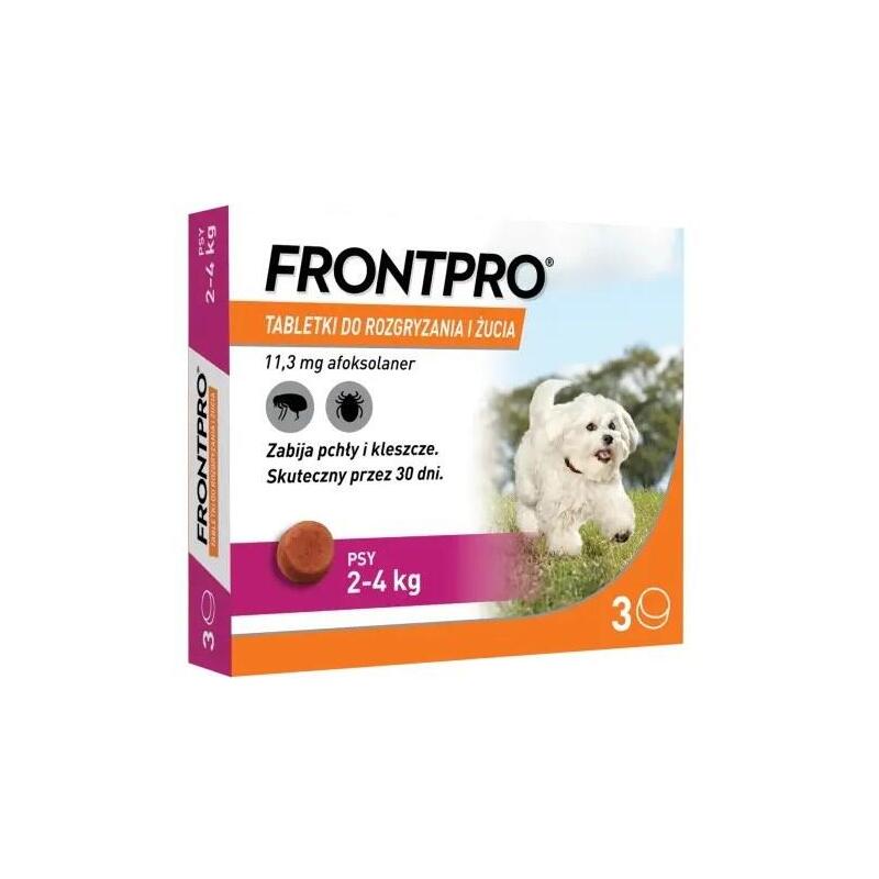 Frontpro Pastillas Contra Pulgas Y Garrapatas Para Perro (2-4 Kg) - 3x 11,3mg