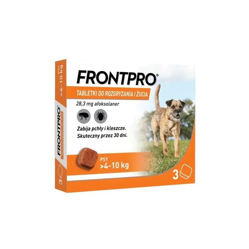 Frontpro Pastillas Contra Pulgas Y Garrapatas Para Perro (>4-10 Kg) - 3x 28,3mg