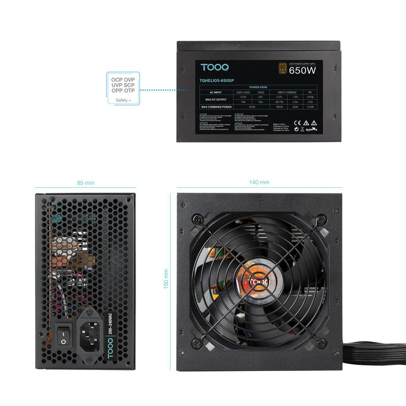 Fuente Alimentación Atx 650w Apfc 80plus Bronce