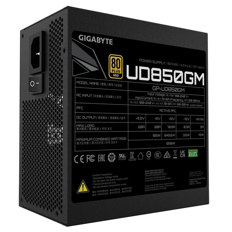 Fuente De Alimentacion Gigabyte 850w Gp-Ud850gm 80p