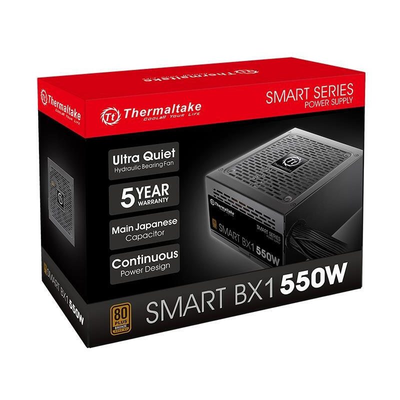 Fuente De Alimentación Thermaltake Atx 550w Smart Bx1 Negro 80 + Bronze/Non Modular/Ventilador 120mm Ps-Spd-0550nnsabe-1