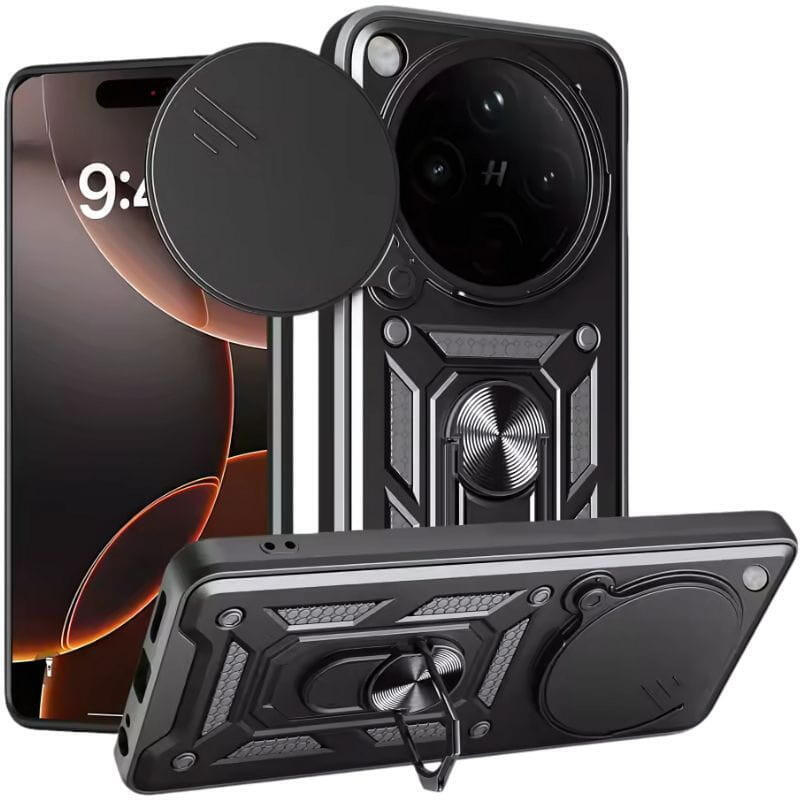 Funda Armadura Militar Para Oppo Find X8 5g Con Protección De Cámara Y Anillo Negro