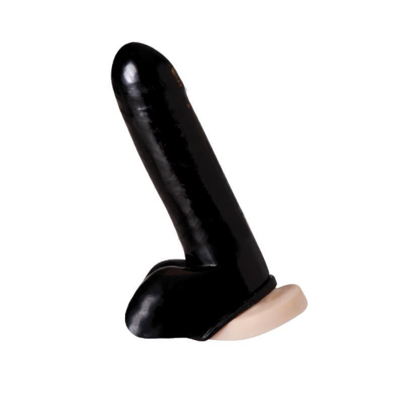Funda De Pene Y Testículos Rimba Látex Play  Color Negro