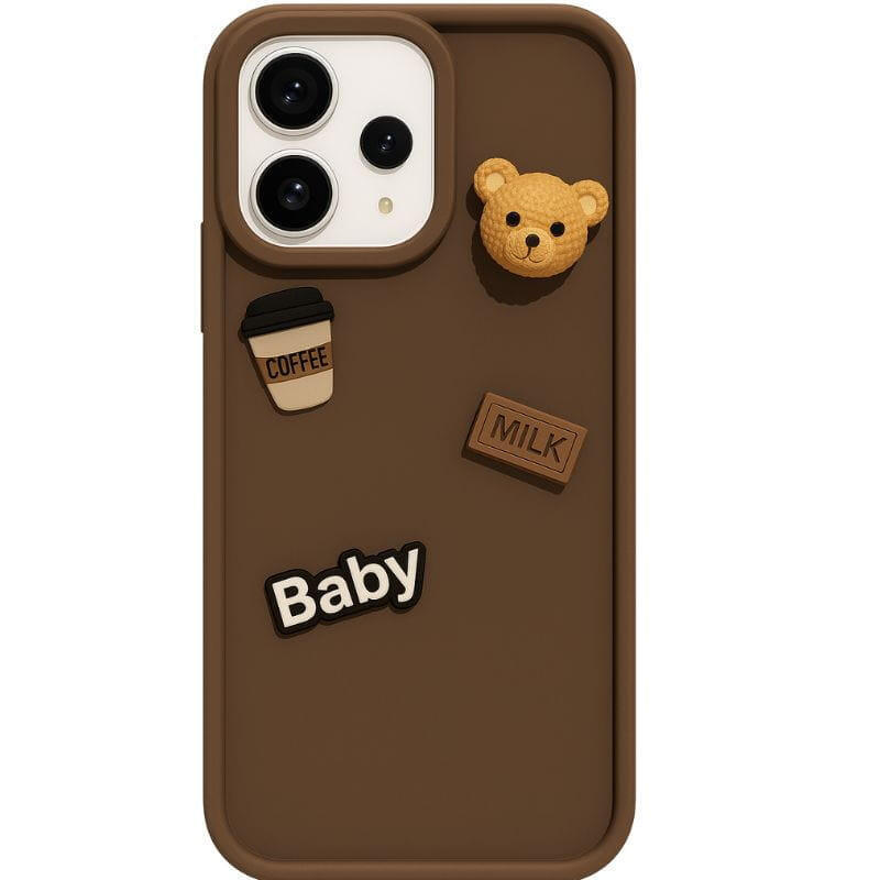 Funda De Silicona Coffee Bear Xiaomi Redmi Note 14 4g Marrón