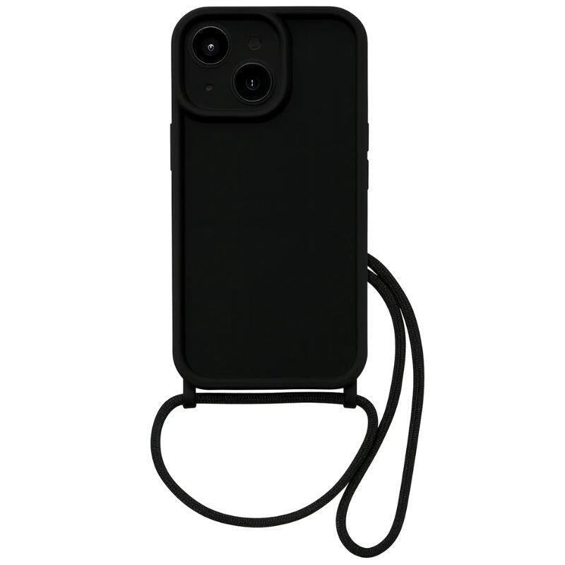 Funda De Silicona Con Colgante Iphone 15 Negro
