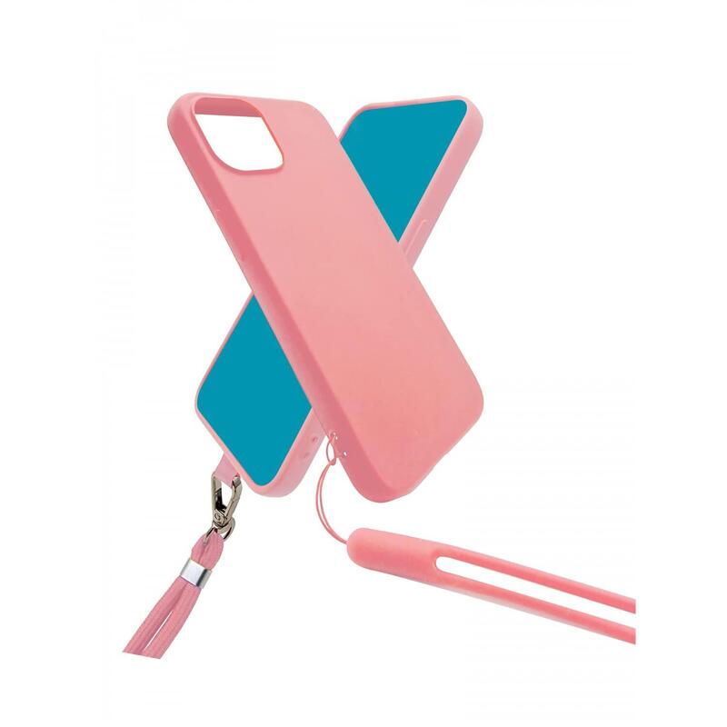 Funda De Silicona Con Cordón Para Cuello Y Muñeca Incluido Para Samsung Galaxy A14 4g / 5g Rosa - Jaym® Pop**