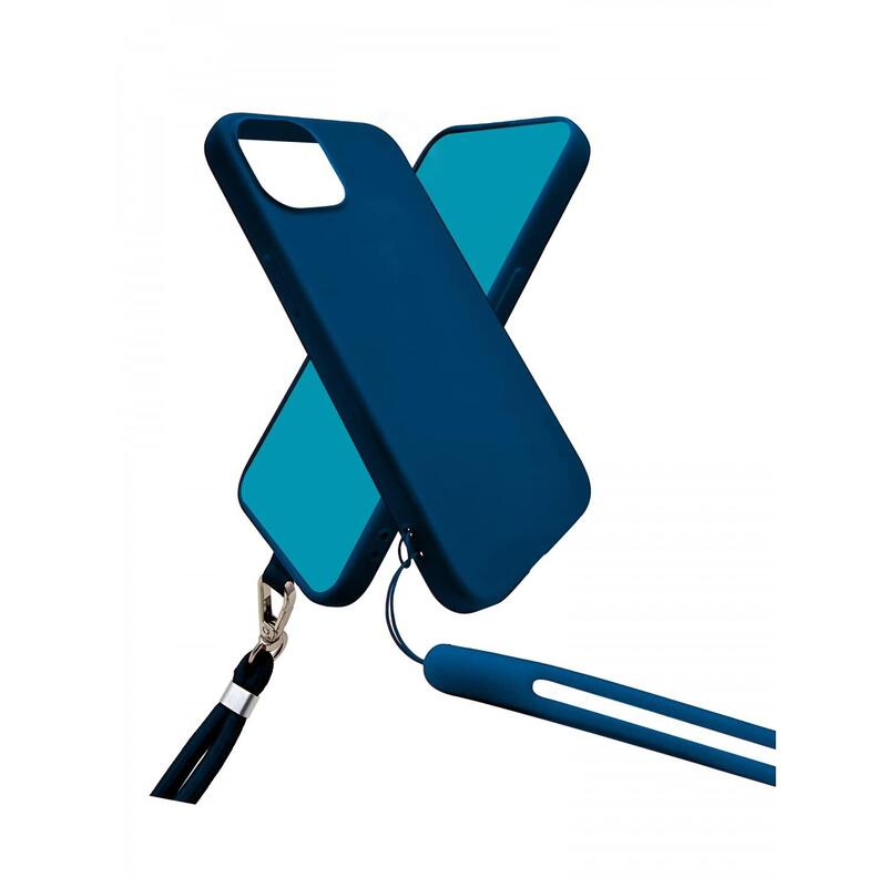 Funda De Silicona Con Cordón Para Cuello Y Muñeca Incluido Para Samsung Galaxy S23 Azul - Jaym® Pop **