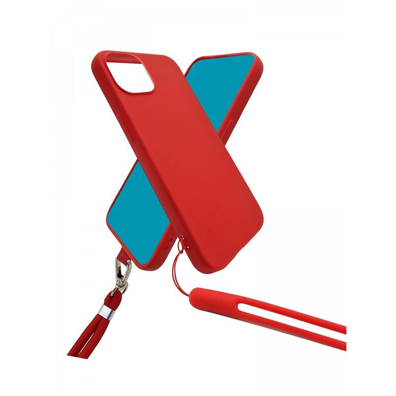 Funda De Silicona Con Cordón Para Cuello Y Muñeca Incluido Para Samsung Galaxy S23 Ultra Rojo - Jaym® Pop **