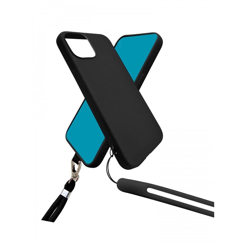 Funda De Silicona Con Cordón Para Cuello Y Muñeca Incluido Para Xiaomi Redmi 13c 4g / 5g / Poco C65 Negro - Jaym® Pop**