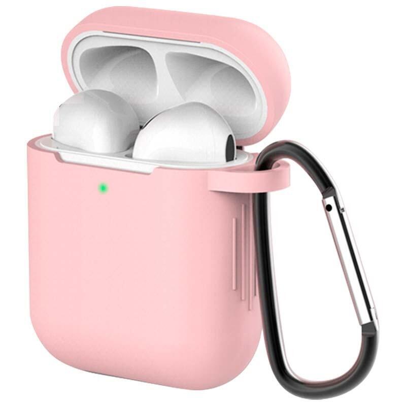 Funda De Silicona Con Mosquetón Para Apple Airpods V2 Rosa