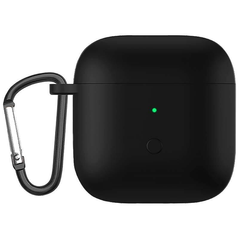 Funda De Silicona Con Mosquetón Para Xiaomi Redmi Buds 3 Negro