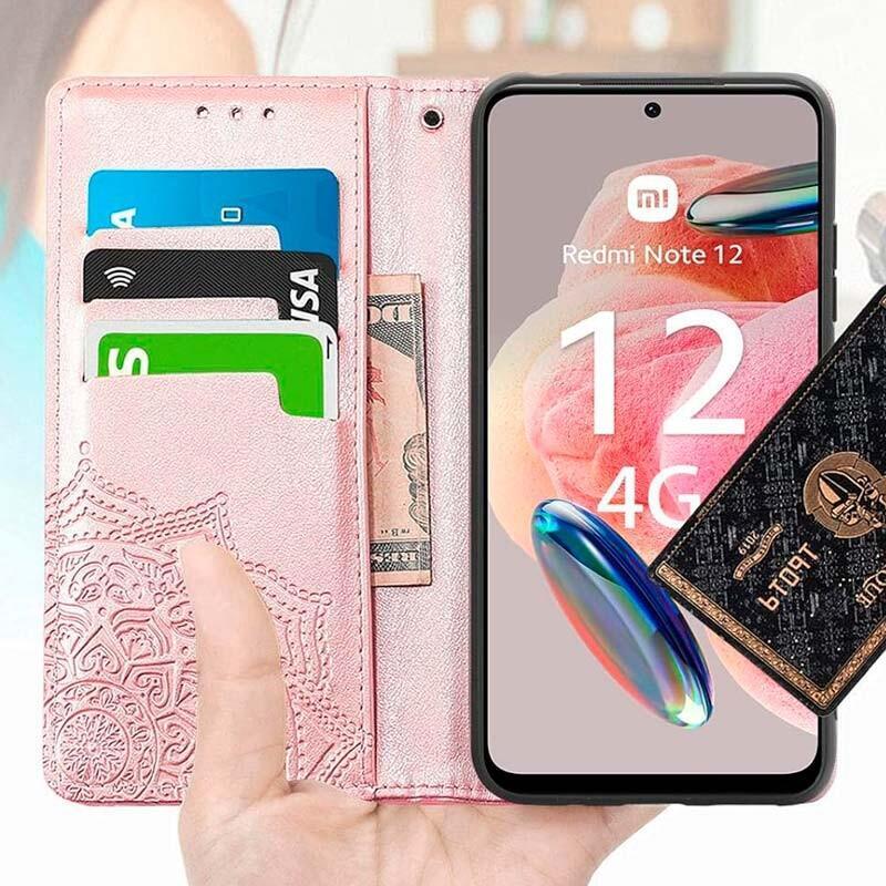 Funda Libro Mandala Xiaomi Redmi Note 12 4g Rosa