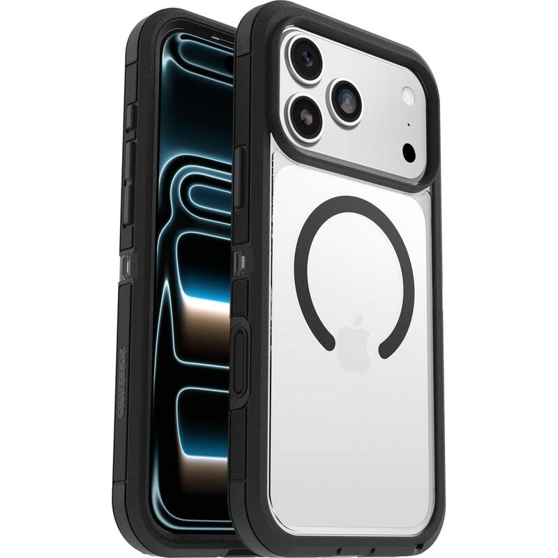 Funda Otterbox Defender Series Pro Xt Clear Magsafe  Para Iphone 17 Pro Max, Resistente A Golpes Y Caídas, Ultra-Rugerizada, Testada 7x Con Estándares Militares Anticaídas, Transparente/Negro