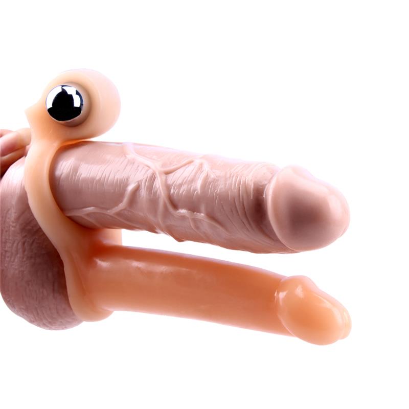 Funda Para El Pene Con Vibracion 15.5 Cm Natural