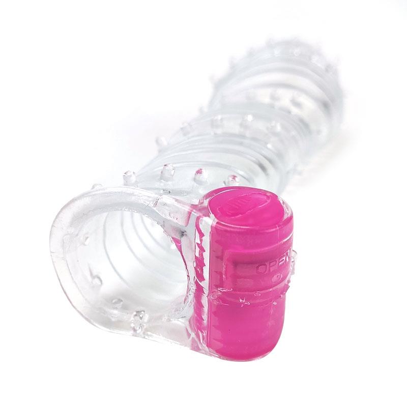 Funda Para El Pene Texturizada Con Bala Vibradora Transparente