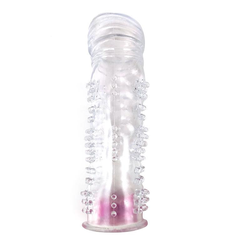 Funda Para El Pene Texturizada Con Bala Vibradora Transparente