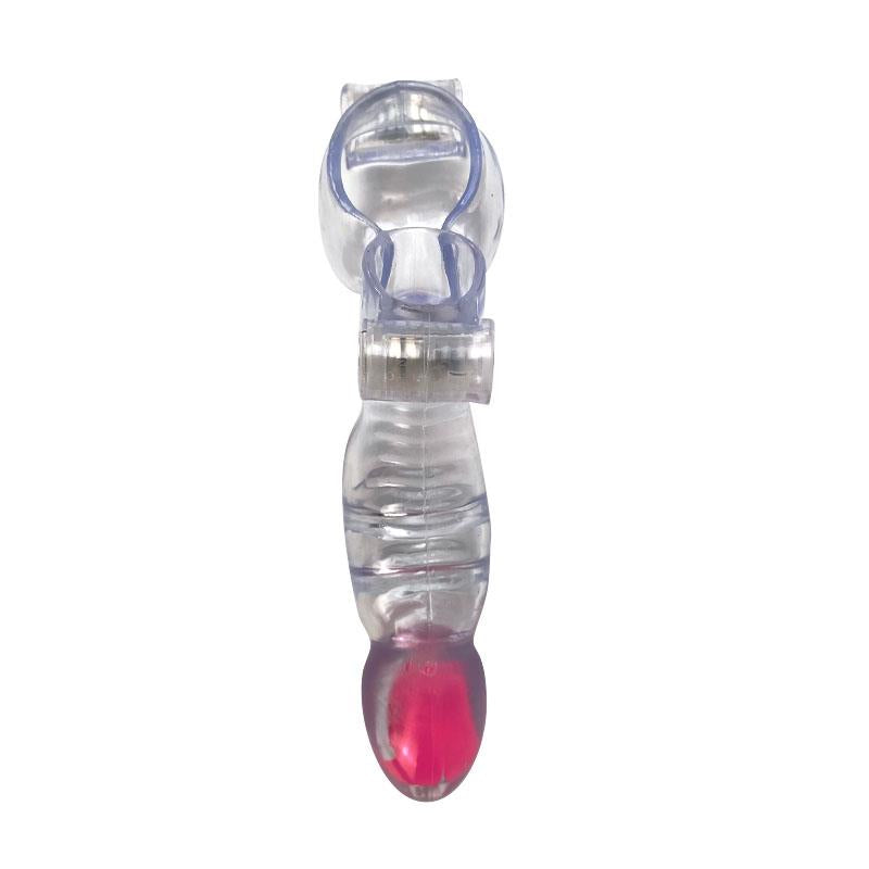 Funda Para El Pene Y Testículos 3 Balas Vibradoras Transparente