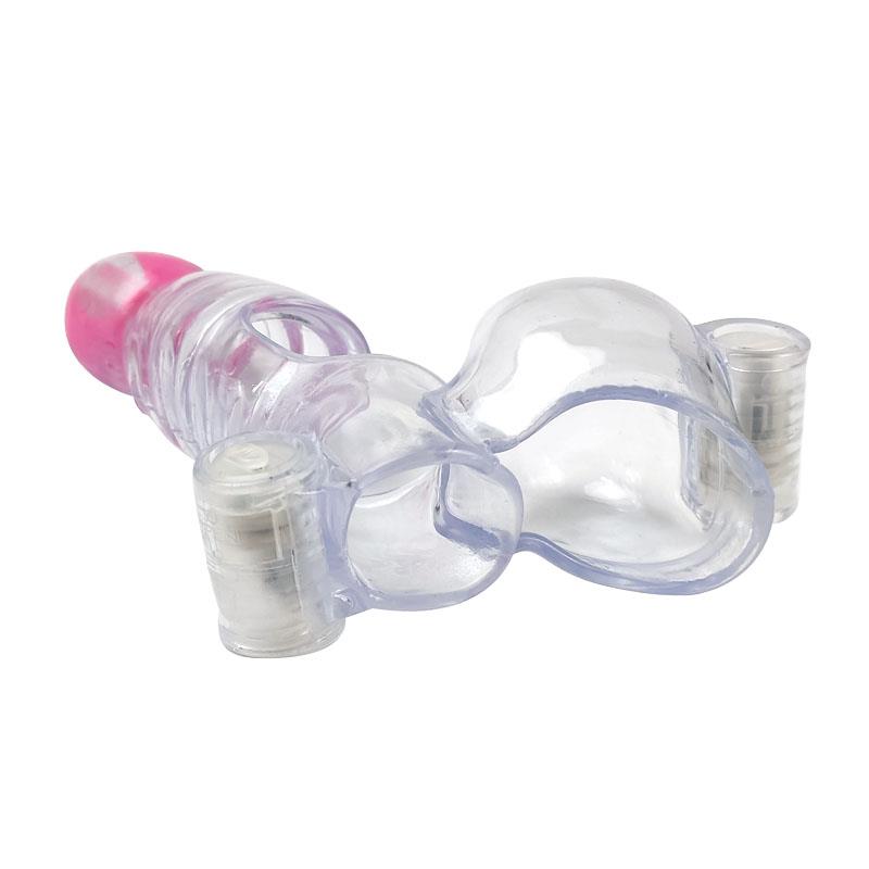 Funda Para El Pene Y Testículos 3 Balas Vibradoras Transparente