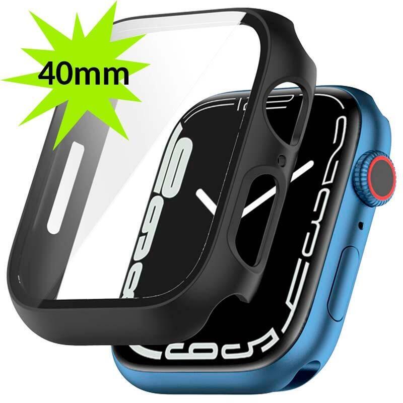 Funda Pc + Cristal Templado Apple Watch 40mm - Compatible Con Apple Watch 4/5/6/Se Negro