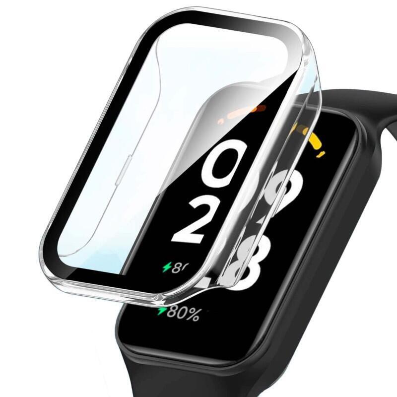 Funda Pc + Cristal Templado Xiaomi Mi Smart Band 8 Active Transparente