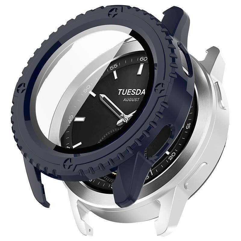 Funda Pc + Cristal Templado Xiaomi Watch S3 Azul Oscuro