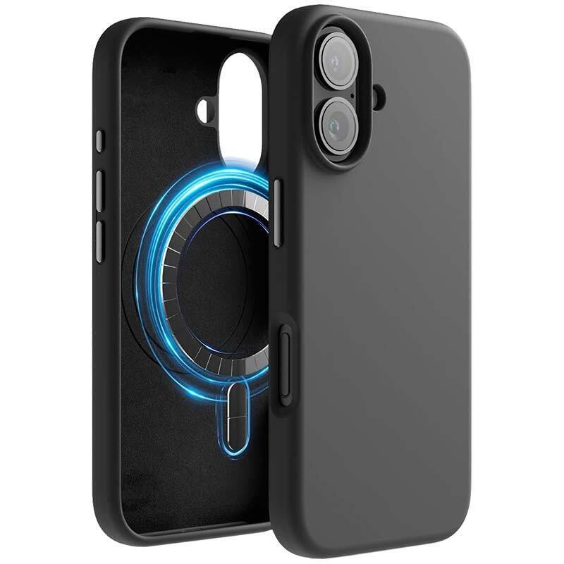 Funda Suave Compatible Con Magsafe Para Apple Iphone 16 Plus Negro
