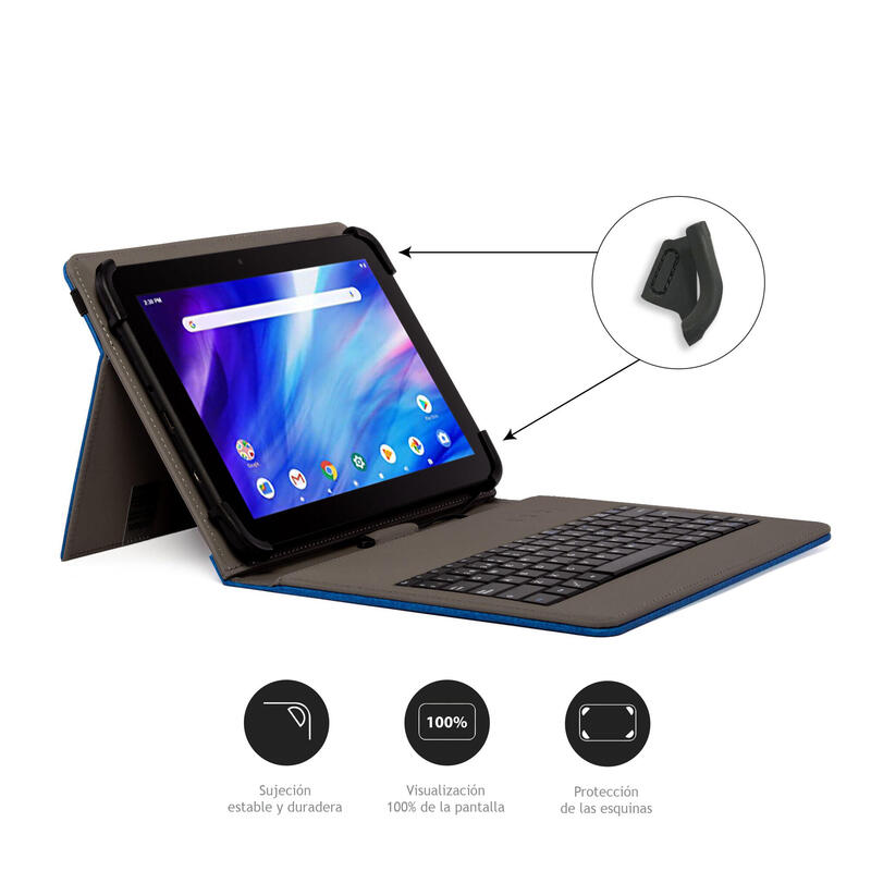 Funda Teclado Usb 10 1 Azul