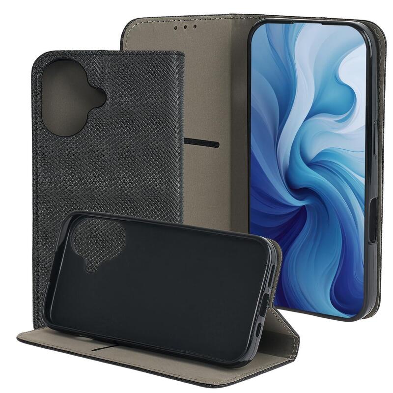 Funda Tipo Libro Con Soporte Magnética Negro Compatible Apple Iphone 16 Plus - Jaym®