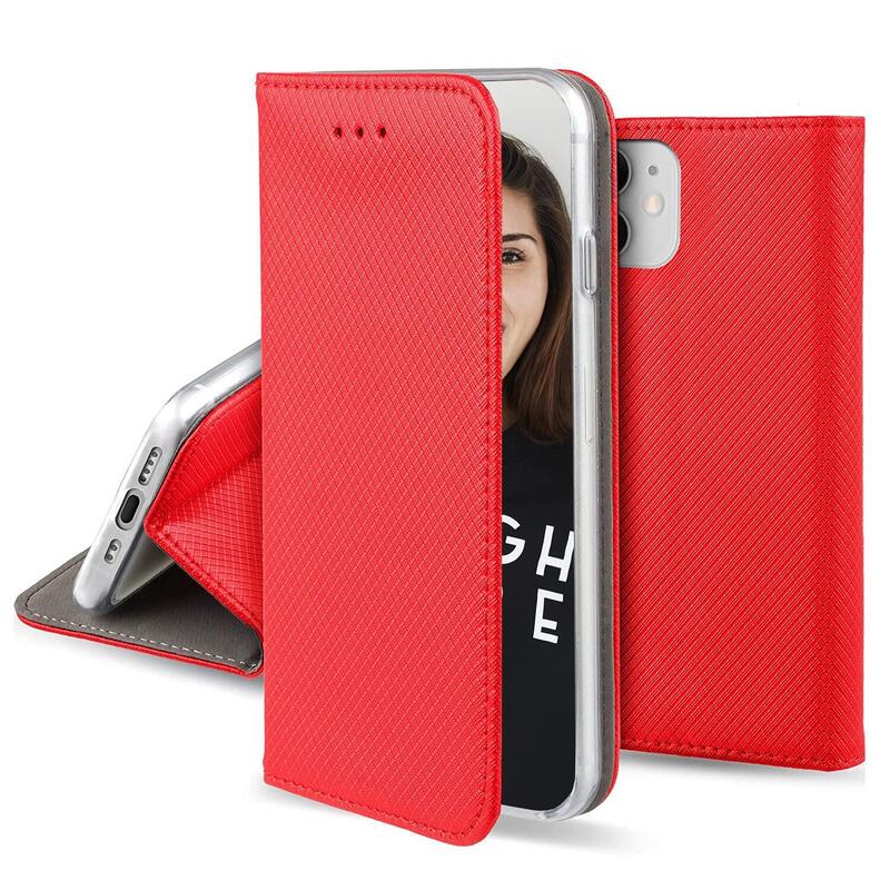 Funda Tipo Libro Con Soporte Magnética Rojo Compatible Apple Iphone 15 Pro - Jaym® **