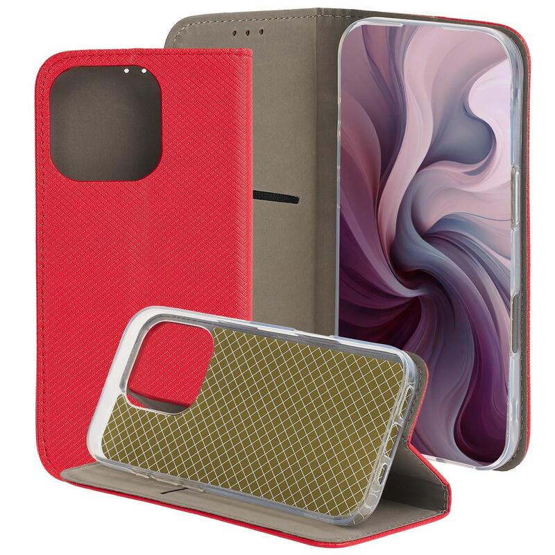 Funda Tipo Libro Con Soporte Magnética Rojo Compatible Apple Iphone 16 Pro - Jaym®