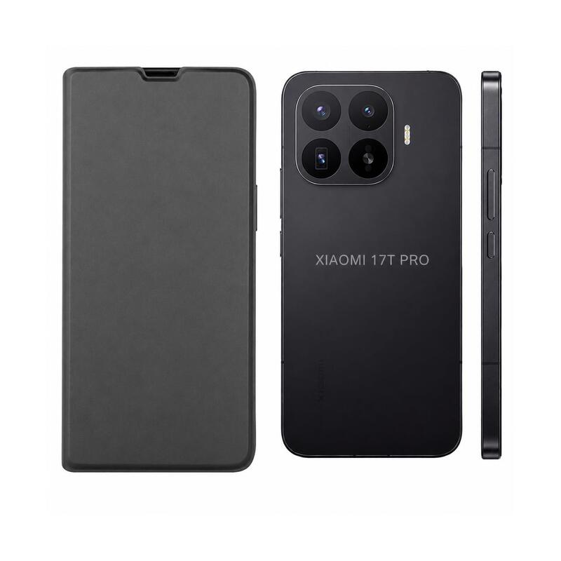 Funda Tipo Libro Con Soporte Soft Touch Negro Compatible Xiaomi 17t Pro - Jaym®