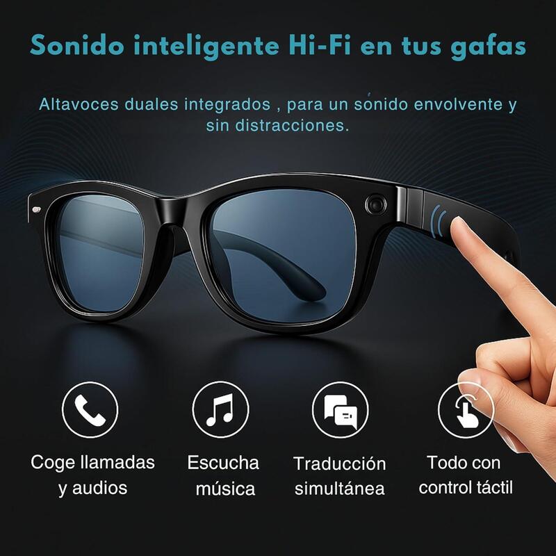 Gafas Inteligentes Smartia Vision Pro Charge - Ia · Cámara 4k · Cancelación De Ruido · Estuche Portátil Con 6 Cargas Extra