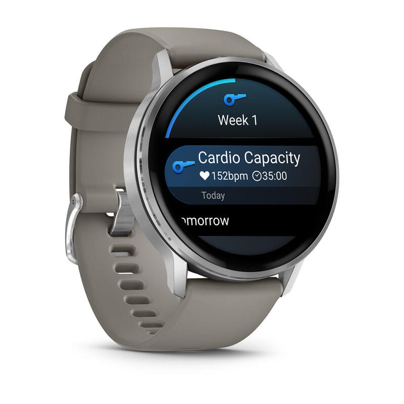 Garmin Venu® 4 Plateado Con Correa De Silicona Gris Smartwatch 45mm