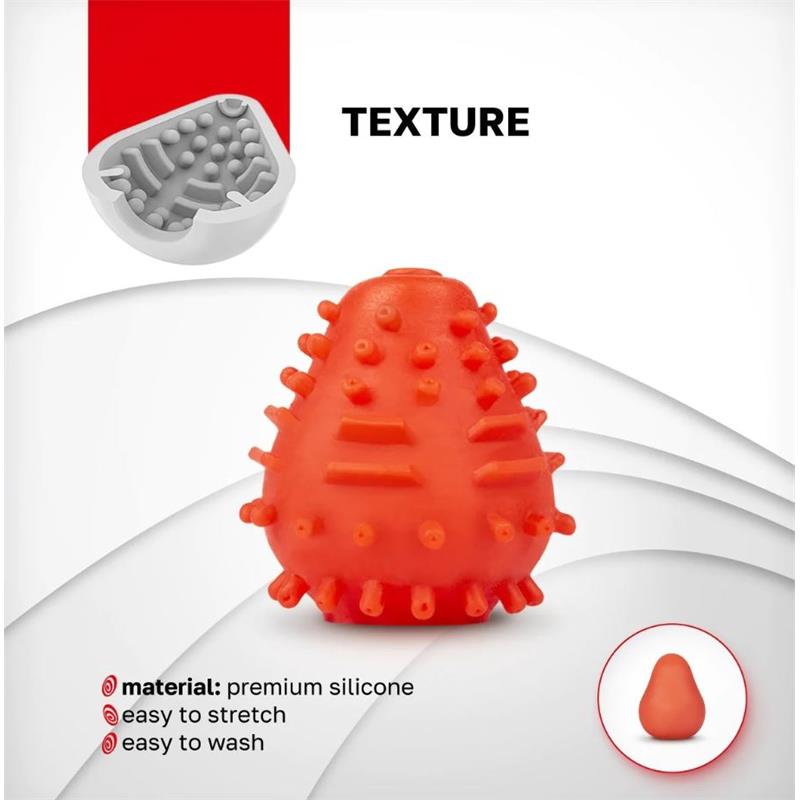 G-Vibe - Huevo Masturbador Texturado Reutilizable Rojo