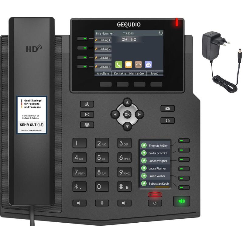 Gequdio Gx5+ Teléfono Ip Con Fuente De Alimentación