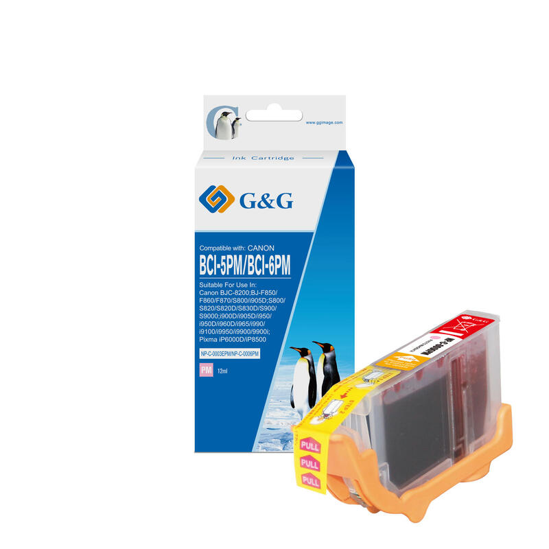 G&G Canon Bci6/Bci5/Bci3 Magenta Photo Tinta Generico - Reemplaza 4710a002