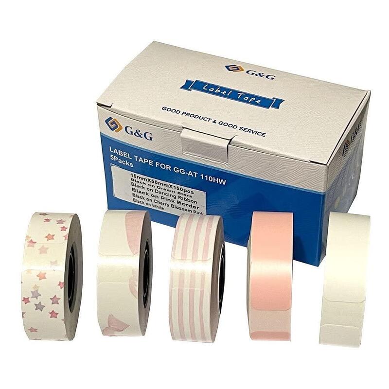 G&G Etikettenrolle 5er Set Con Verschiedenen Mumer 15x50mm
