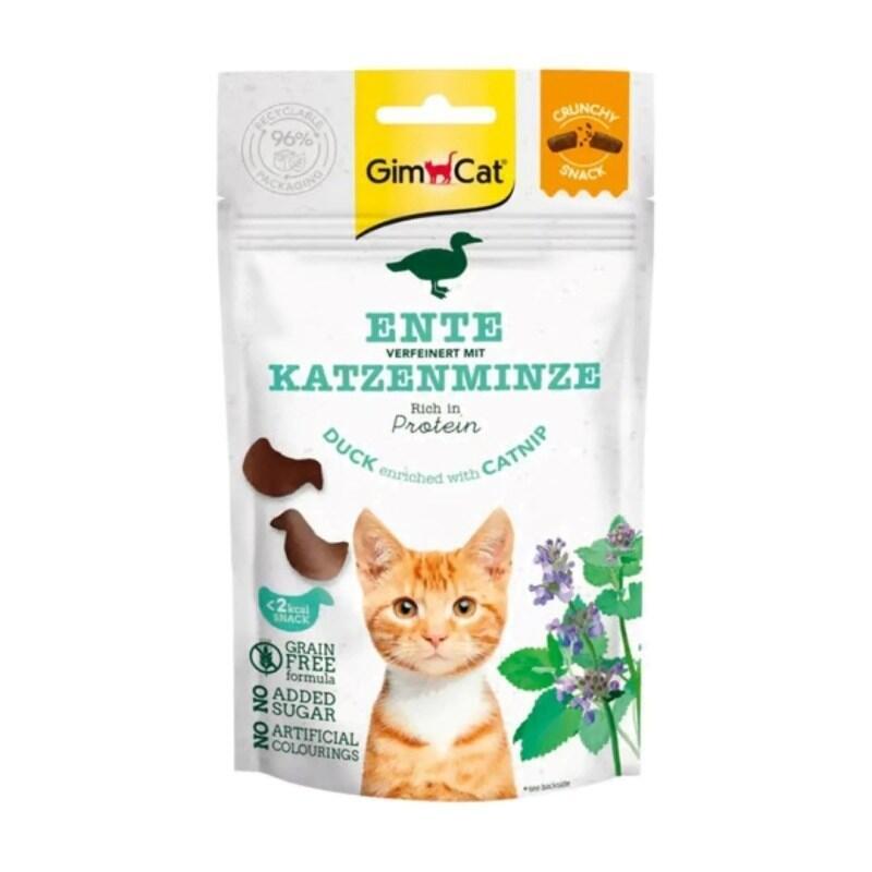 Gimcat Snacks Crujientes De Pato Con Hierba Gatera - Golosinas Para Gatos Crujientes Y Ricas En Proteínas - 1 Bolsa (1 X 50 G)