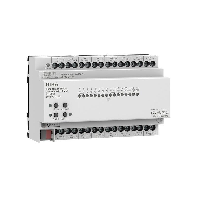 Gira 503800 Schalt- Jal.Aktor 16f 8f 16 A Reg Kmf Knx Secure